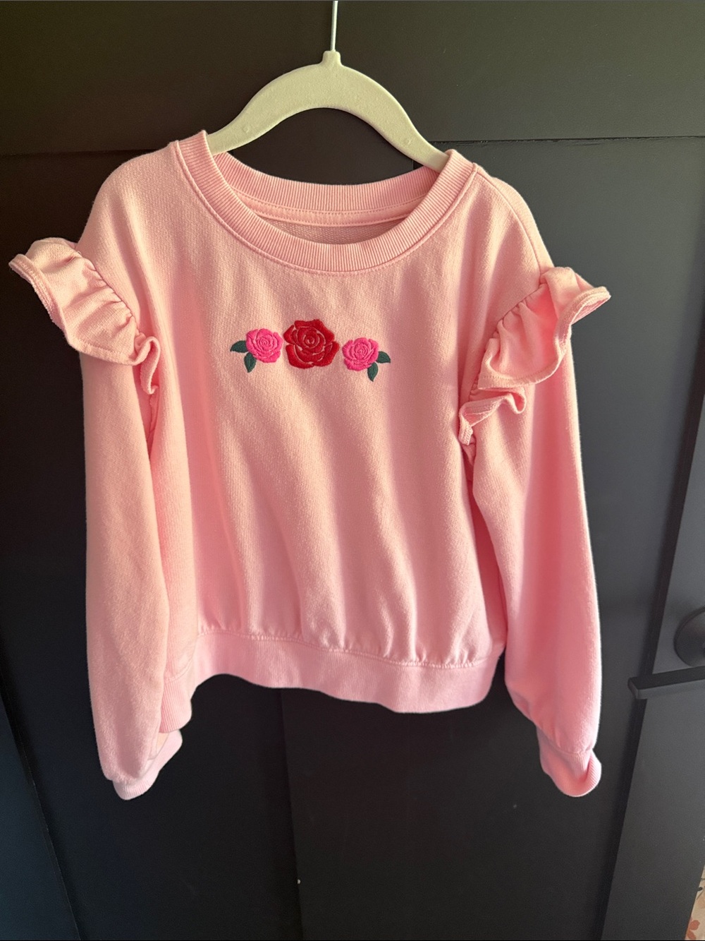 Cat & Jack Pink Crewneck Sweatshirt with Orange Logo